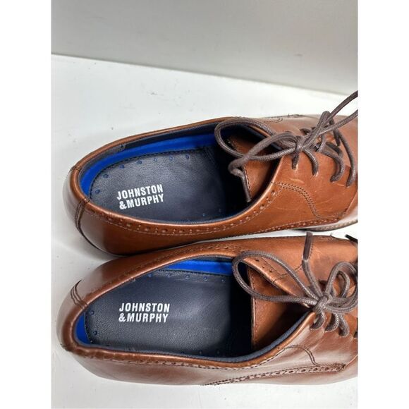 Johnston & Murphy Mens Stockton Plain Toe‎ Dress Brown Leather Shoes Size 10 - Picture 7 of 11